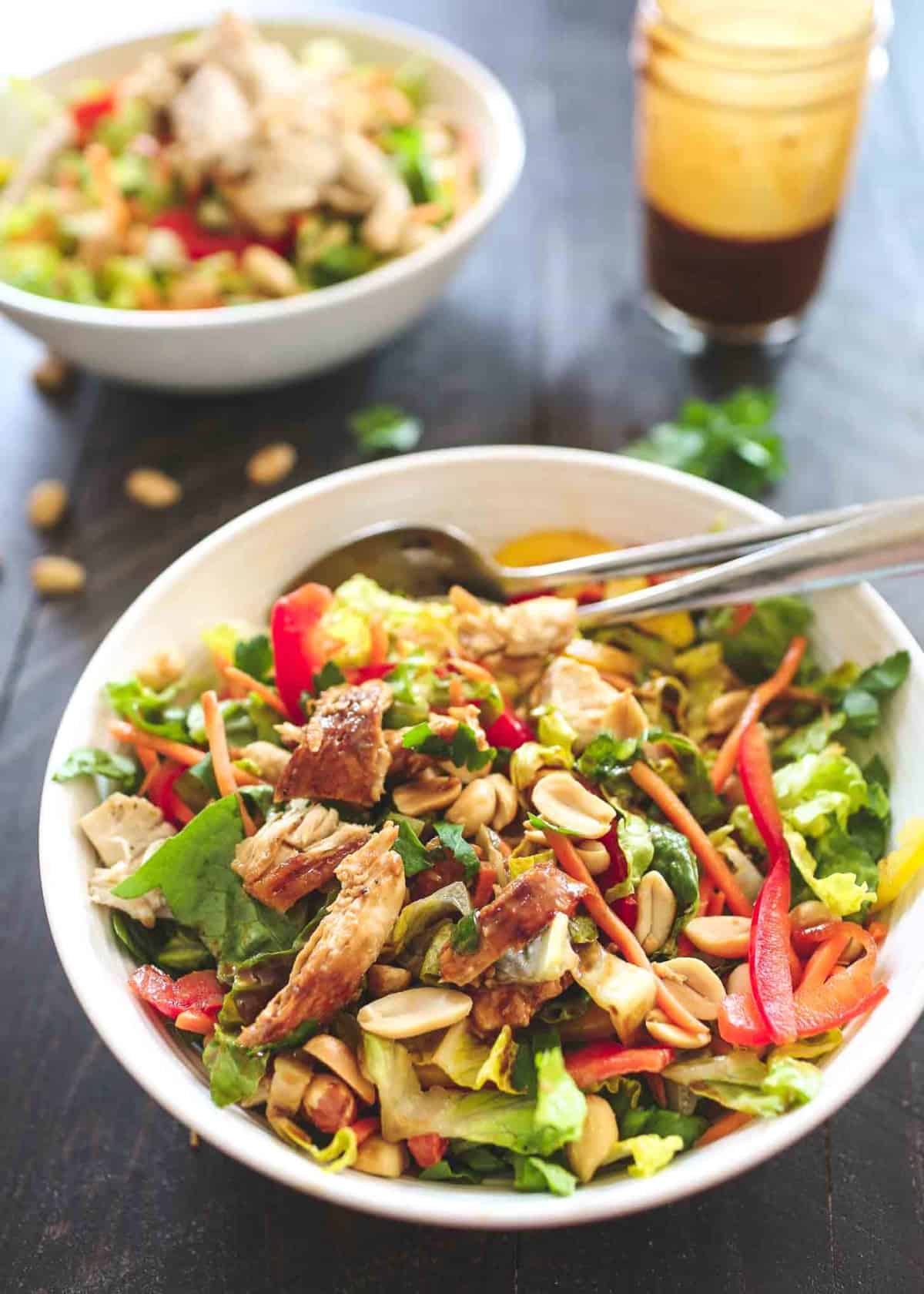 Thai Chopped Chicken Salad with Peanut Vinaigrette